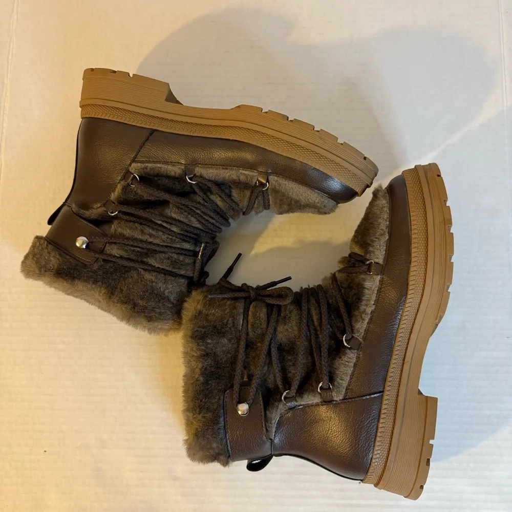 Steve Madden Brown Fur Winter Boots